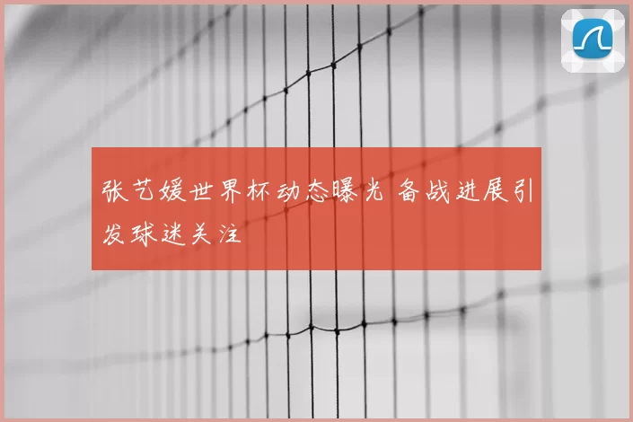 张艺媛世界杯动态曝光 备战进展引发球迷关注