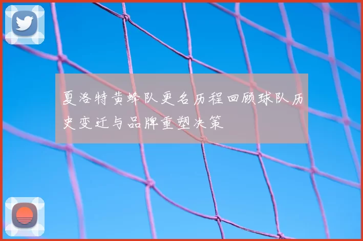 夏洛特黄蜂队更名历程回顾球队历史变迁与品牌重塑决策