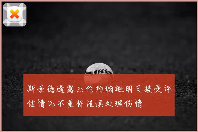 斯奈德透露杰伦约翰逊明日接受评估情况不重将谨慎处理伤情